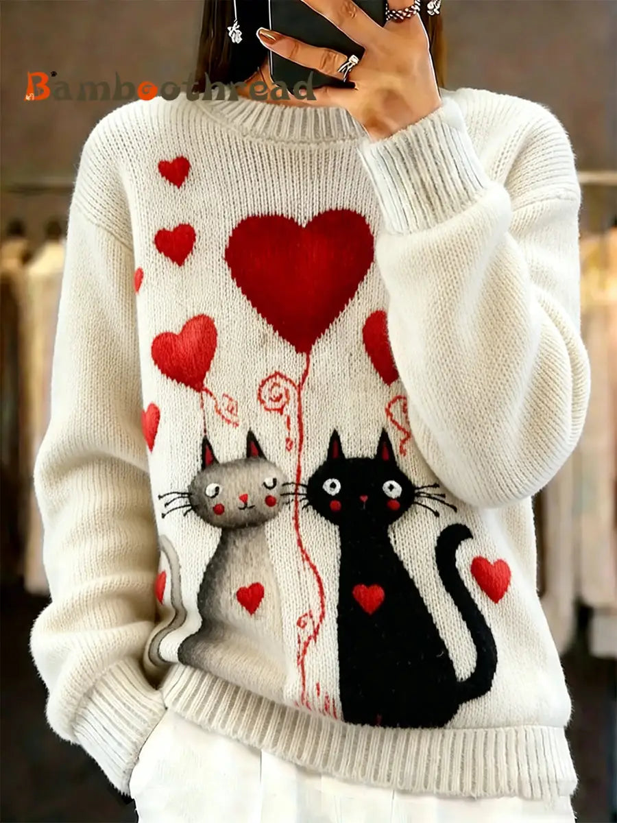 Women’s Vintage Animal Print Comfort Casual Sweater A / S