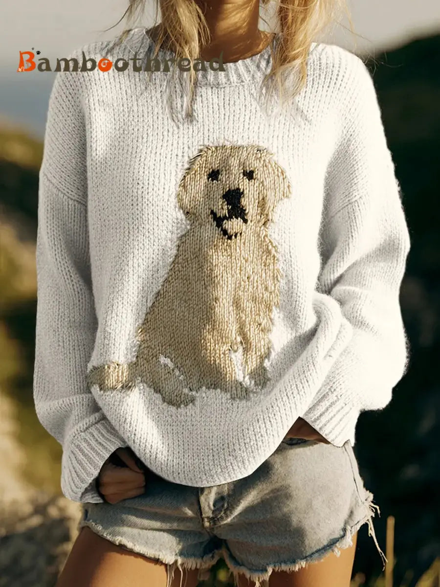 Women’s Vintage Animal Print Comfort Casual Sweater D / S