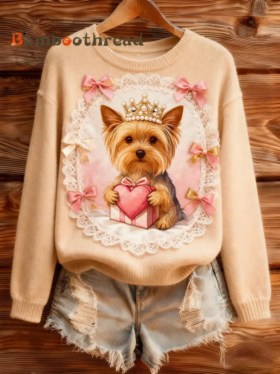 Women’s Vintage Art Animal Print Cozy Knit Sweater A / S