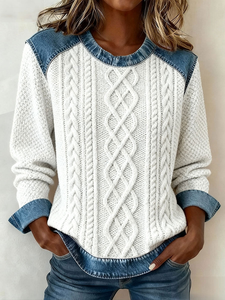 Women's Autumn and Winter Textured Printed Tops