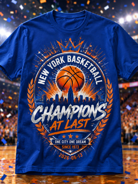 Men's We Are The Champions! Gift For Basketball Fans Print Casual Tee