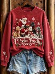 Women's I Prefer Poodles Pattern Causal Regular Sweatshirt