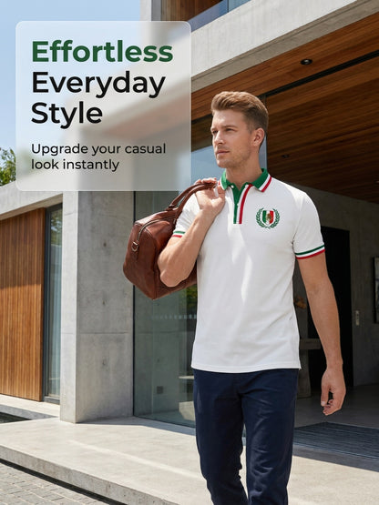 Men's Polo Shirt With Mexican Aztec-Inspired Art Print