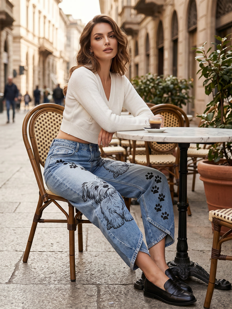 Women's Animal Art Print Trousers