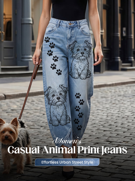 Women's Animal Art Print Trousers