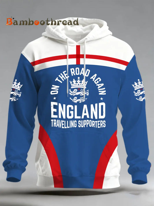Men’s 2026 England World Cup Support Print Long-Sleeve Hooded Sweatshirt A / S