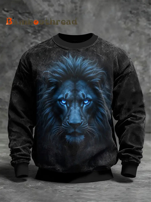 Men’s Art Lion Crew Neck Sweatshirt Black / S