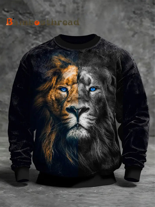 Men’s Art Lion Crew Neck Sweatshirt Black / S