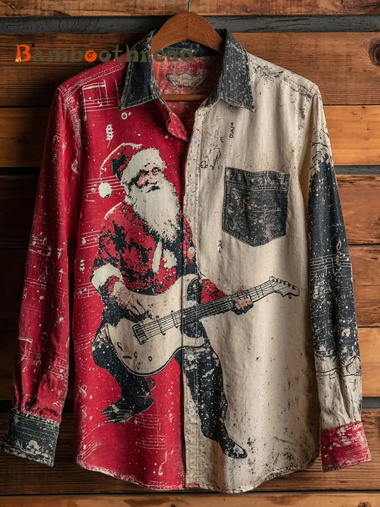 Men’s Bass Santa Claus Retro Shirts As picture / S