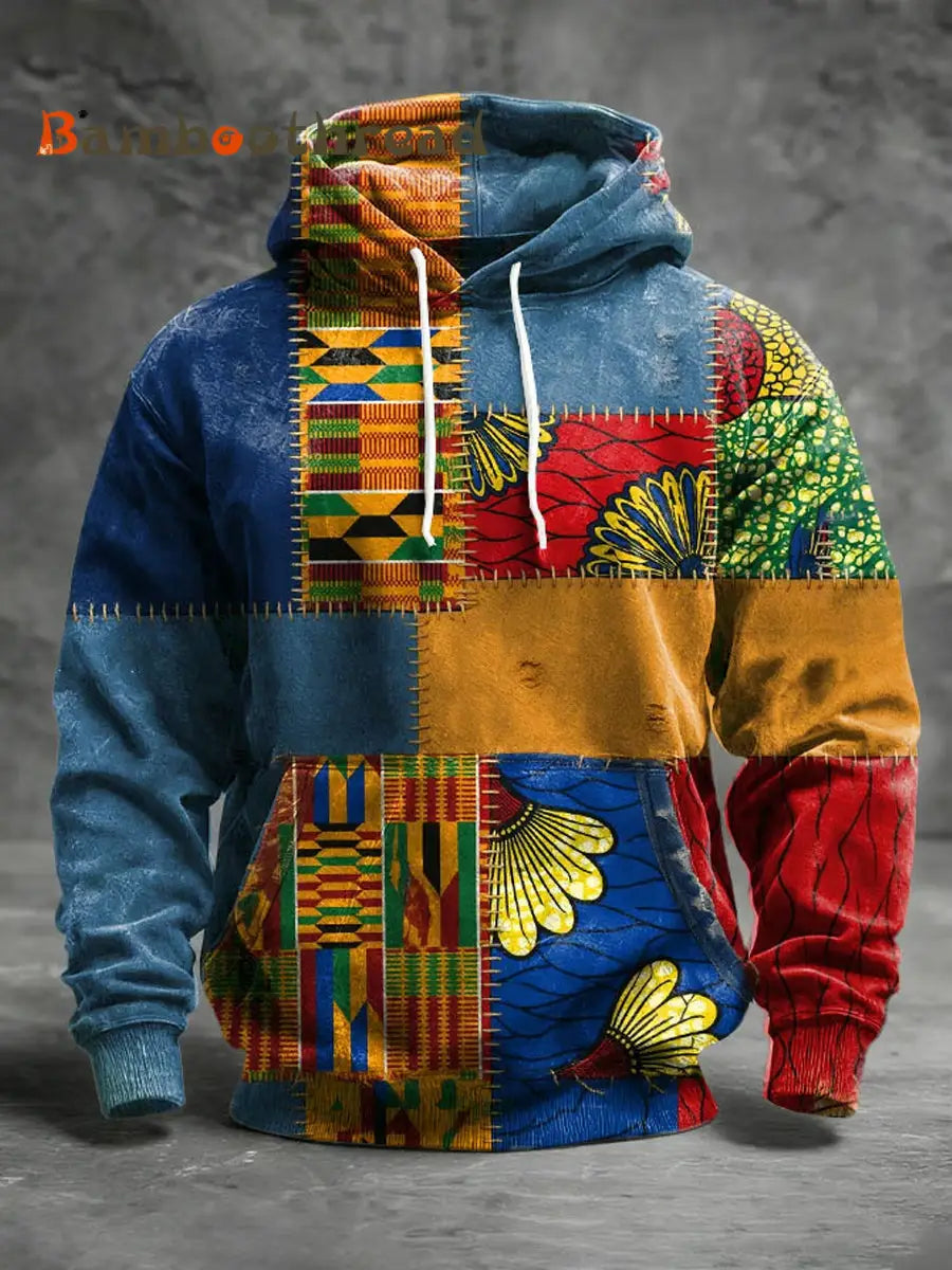 Men’s Black Art Print Casual Sweatshirt Multicolour / S