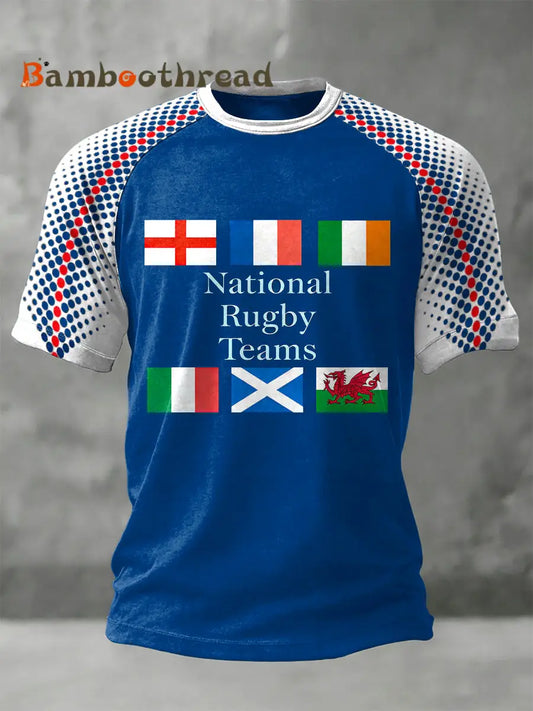 Men’s Blue Six Nations Rugby Championship Print T-Shirt Jersey Blue / S