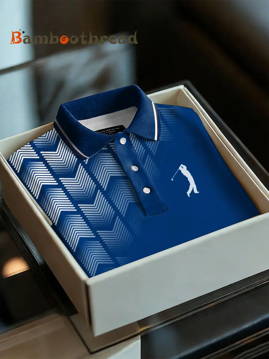 Men’s Business Style Polo Collar Casual Short Sleeved Shirt Navy Blue / S