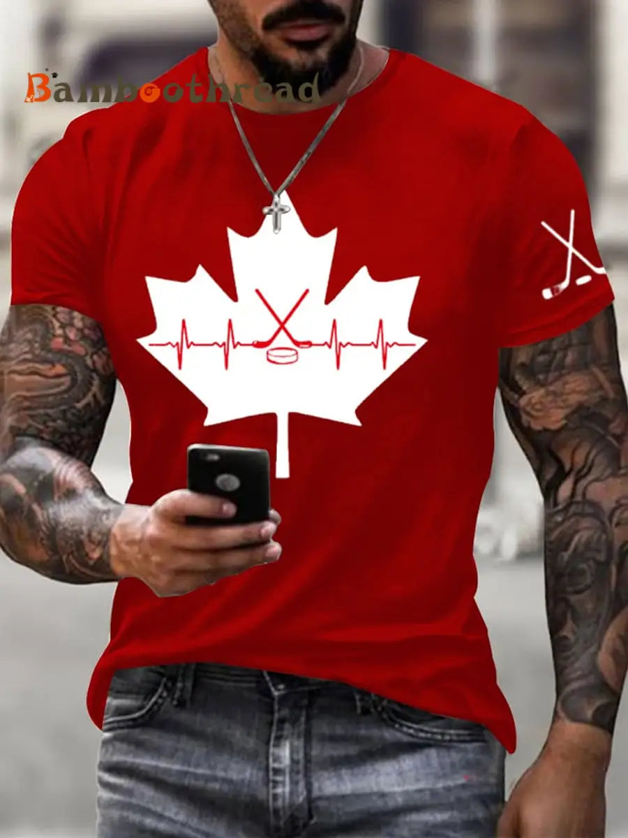 Men’s Canada Hockey Print T-Shirt Red / S