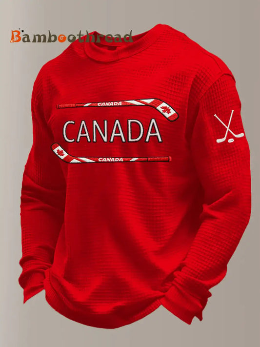 Men’s Canada Hockey Printed Casual Top Red / S