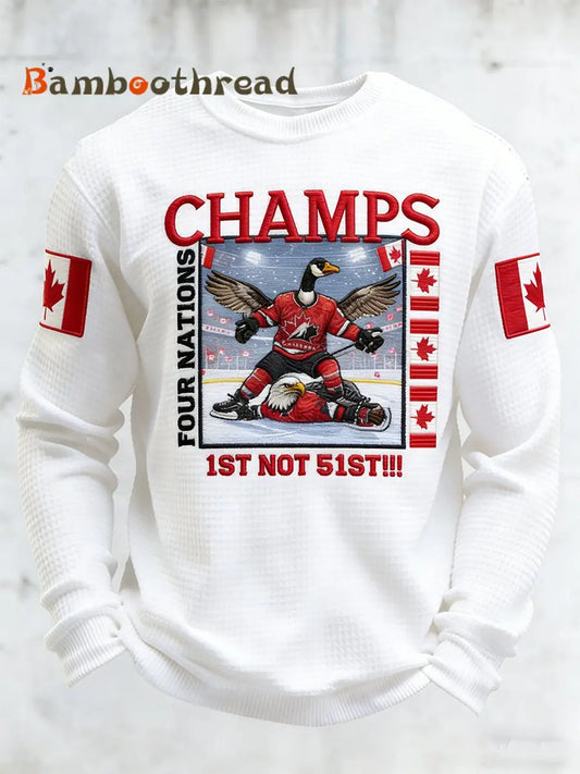 Men’s Canadian Ice Hockey Long-Sleeved T-Shirt White / S