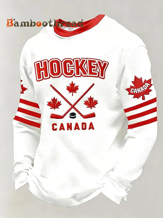 Men’s Canadian Ice Hockey Print Top White / S