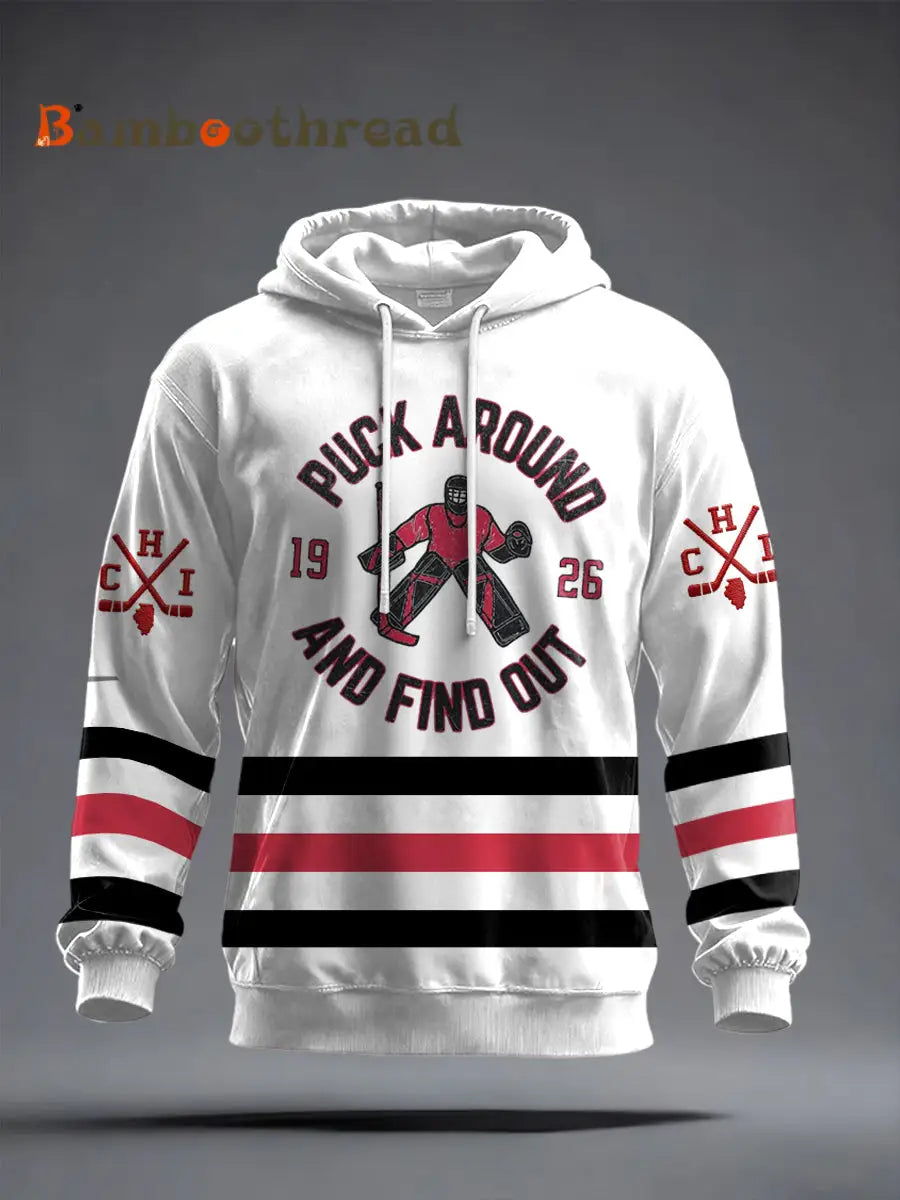 Men’s Chicago Hockey 100th Anniversary Print Hoodie As picture / S