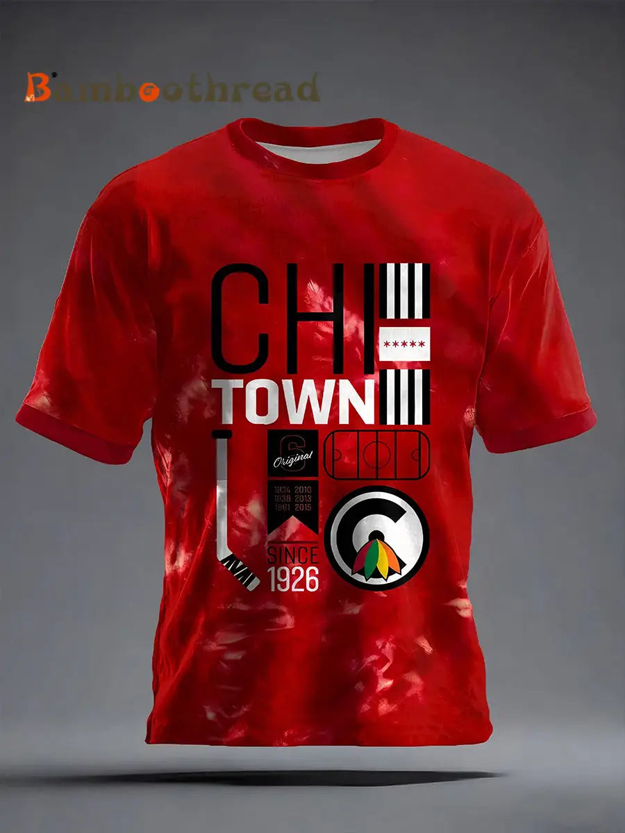 Men’s Chicago Hockey 100th Anniversary Print T-shirt Red / S