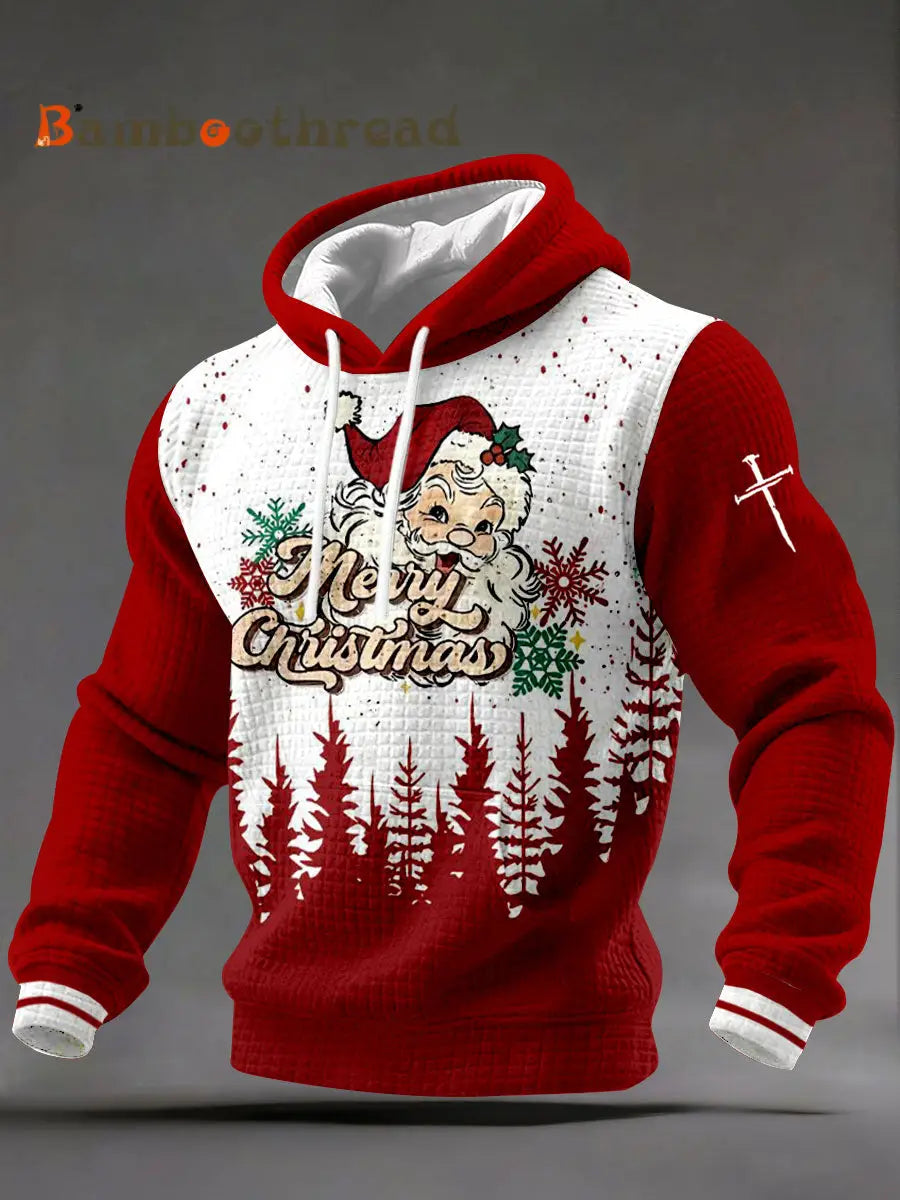 Men’s Christmas Cross Print Casual Hoodie Red / S