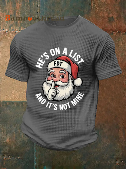Men’s Christmas FDT Waffle Print Casual T-Shirt Light Gray / S