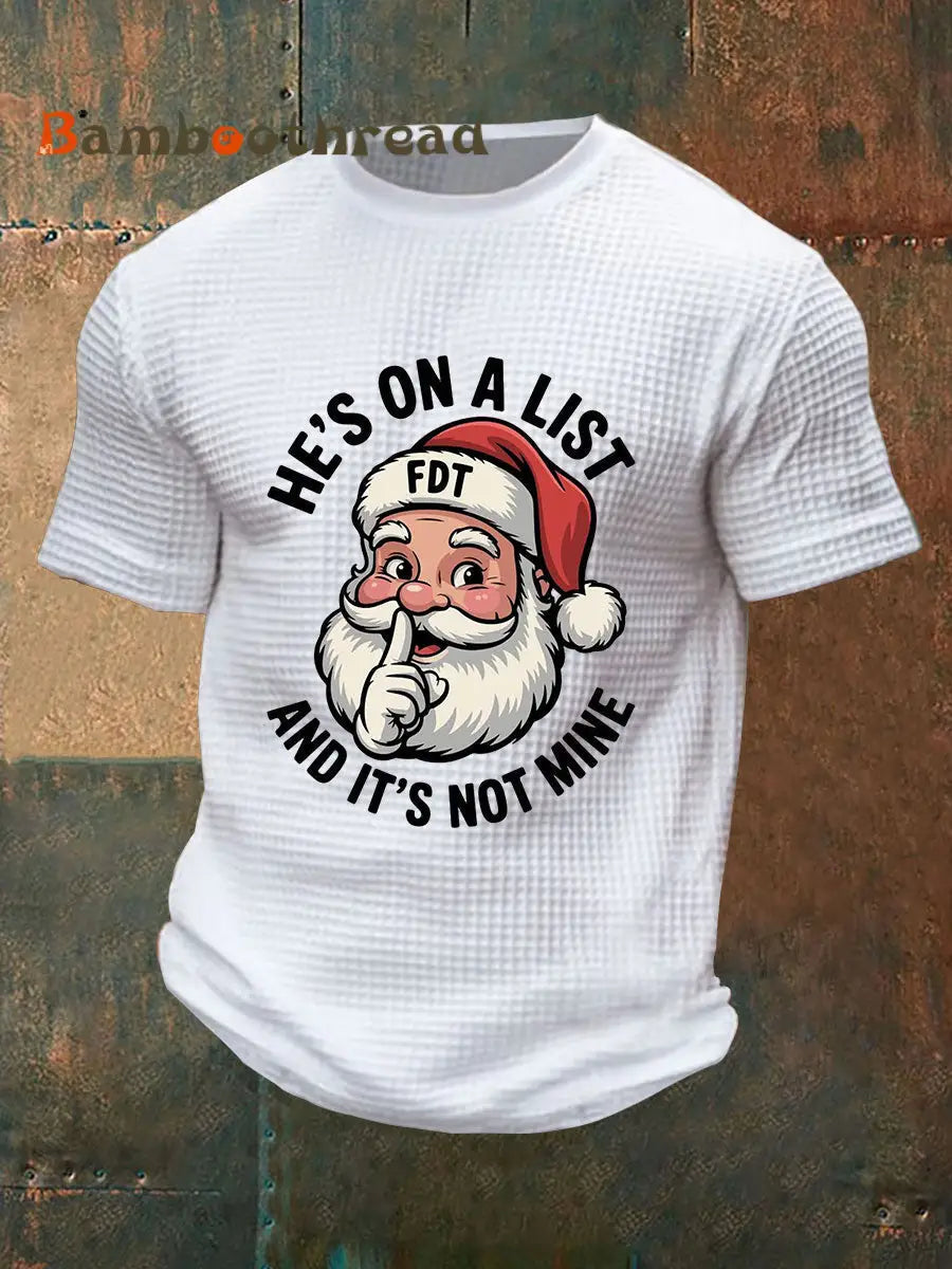 Men’s Christmas FDT Waffle Print Casual T-Shirt White / S