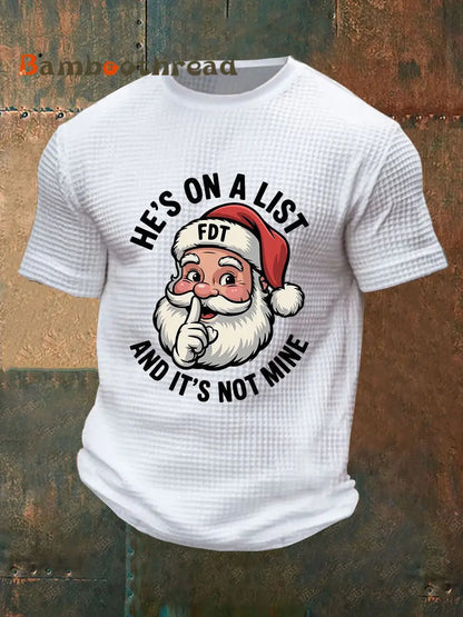 Men’s Christmas FDT Waffle Print Casual T-Shirt White / S