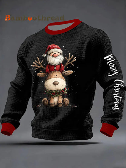 Men’s Christmas Print Casual Sweatshirt Black / S
