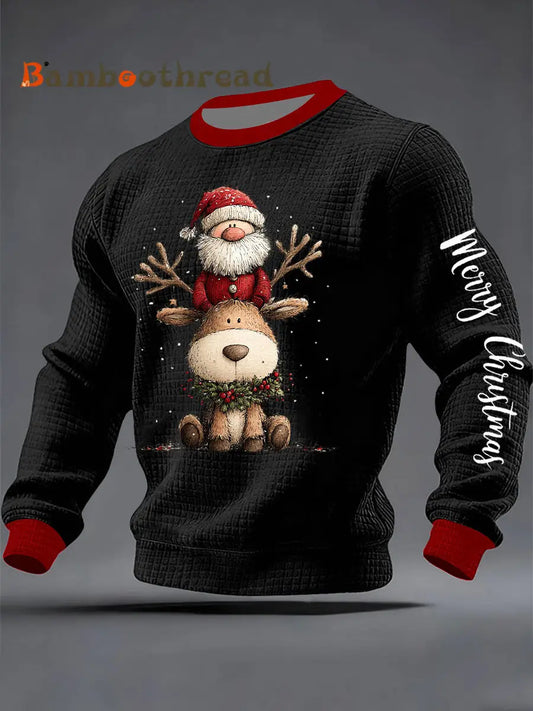 Men’s Christmas Print Casual Sweatshirt Black / S