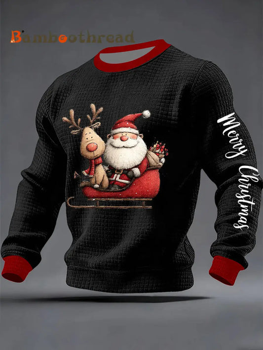 Men’s Christmas Print Casual Sweatshirt Black / S