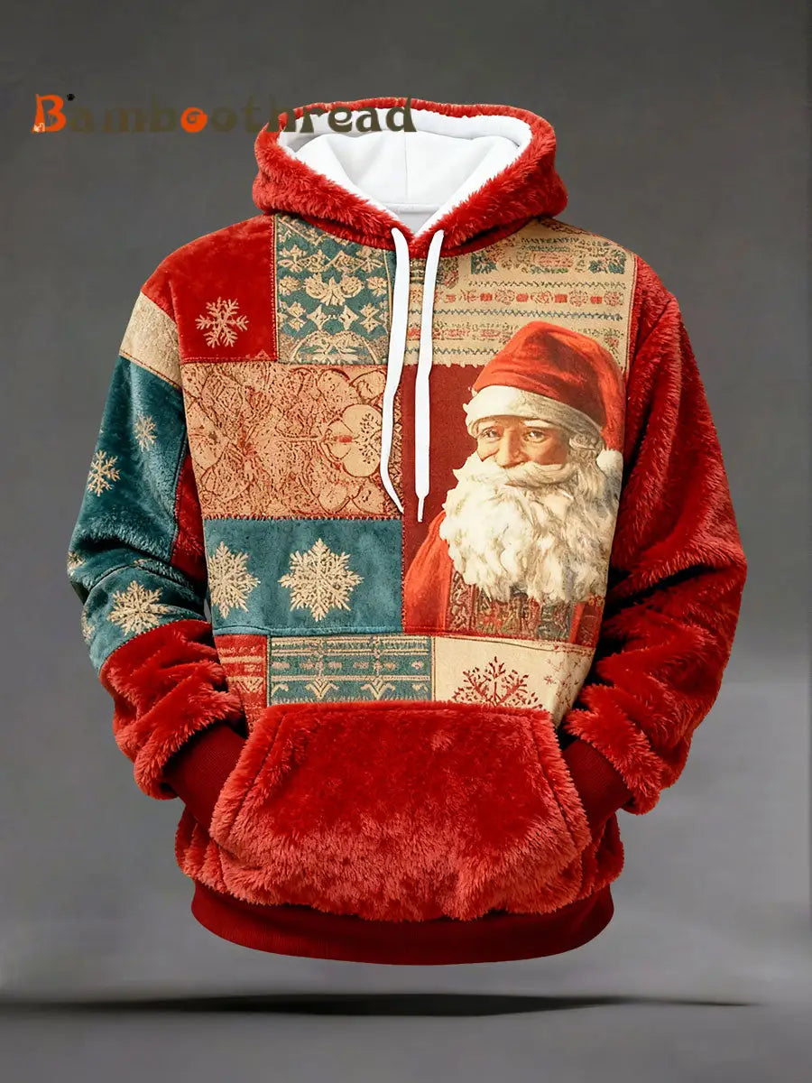 Men’s Christmas Printed Casual Hoodie Red / S