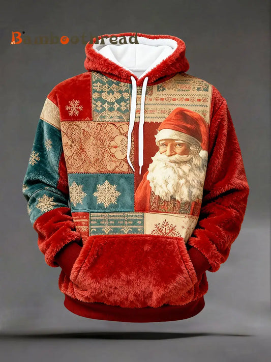 Men’s Christmas Printed Casual Hoodie Red / S