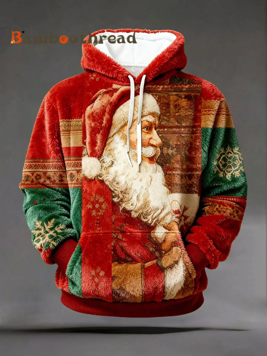 Men’s Christmas Printed Casual Hoodie Red / S