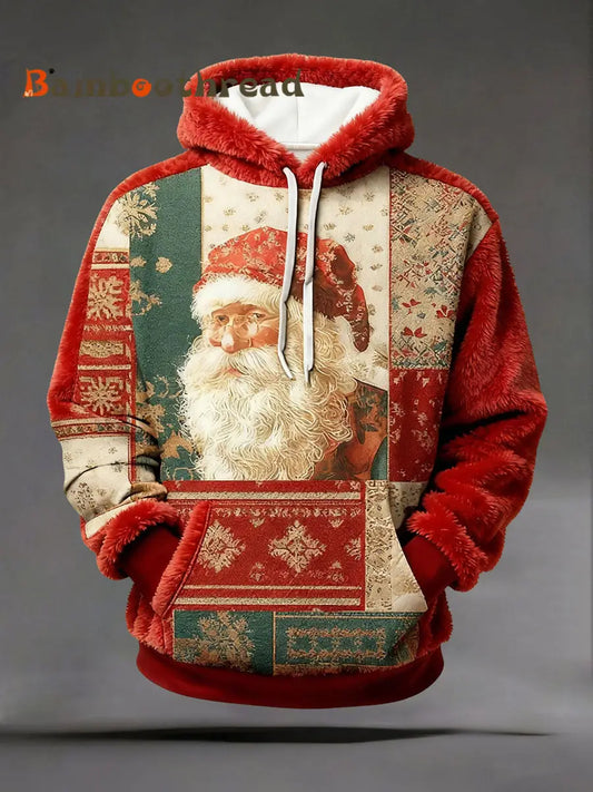 Men’s Christmas Printed Casual Hoodie Red / S
