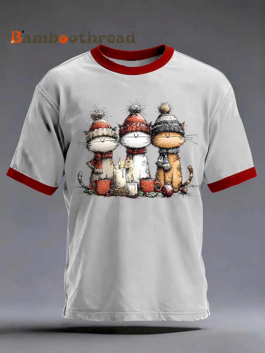 Men’s Christmas Printed Casual T-shirt White / S