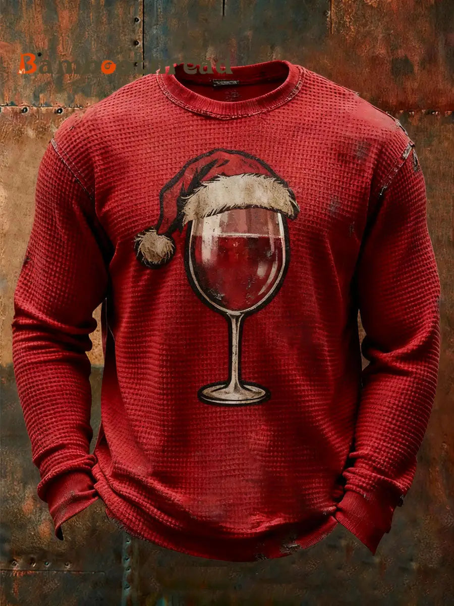 Men’s Christmas Waffle Casual T-Shirt Red / S