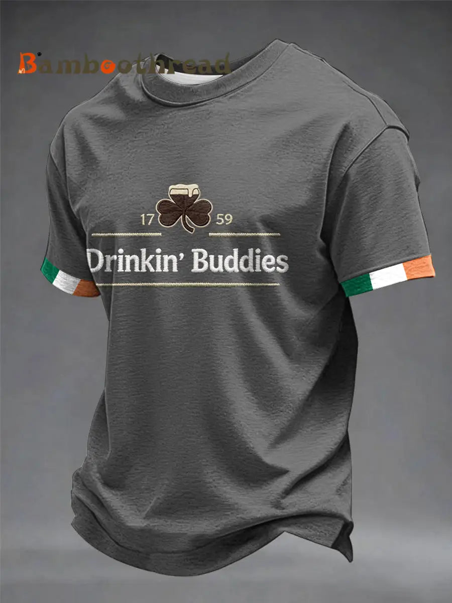Men’s Drinkin’ Buddies short sleeves t-shirt Gray / S