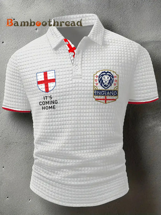 Men’s England Football Lover It’s Coming Home 2026 Printed Casual Tops White / S