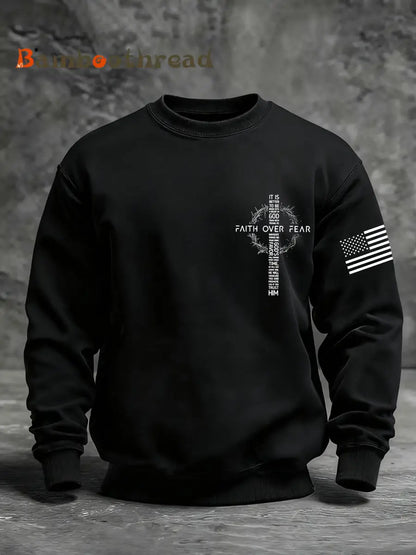 Men’s Faith Over Fear Faith Print Casual Sweatshirt