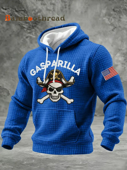 Men’s Gasparilla Pirate Festival Printed Casual Checkered Cotton Hoodie Blue / S