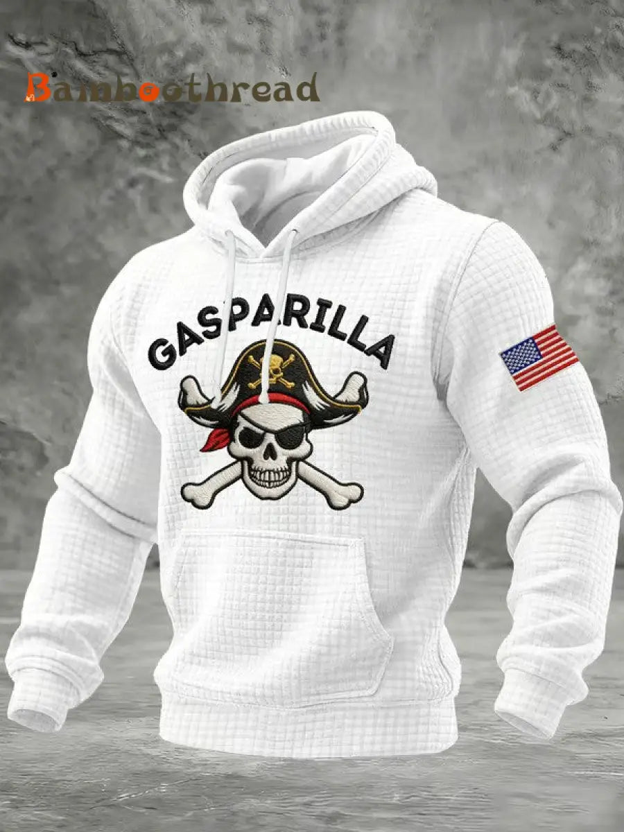 Men’s Gasparilla Pirate Festival Printed Casual Checkered Cotton Hoodie White / S
