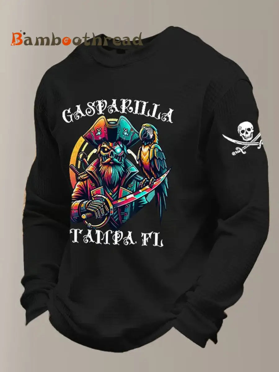 Men’s Gasparilla Pirate Festival Printed Waffle Sweatshirt Black / S