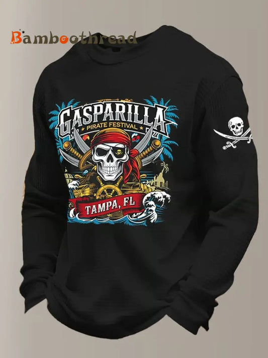 Men’s Gasparilla Pirate Festival Printed Waffle Sweatshirt Black / S