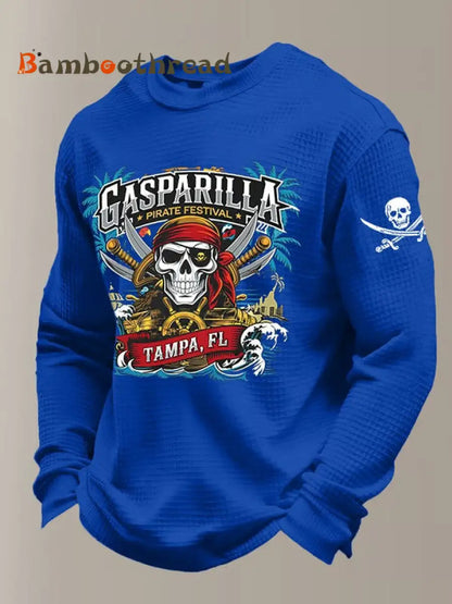 Men’s Gasparilla Pirate Festival Printed Waffle Sweatshirt Blue / S