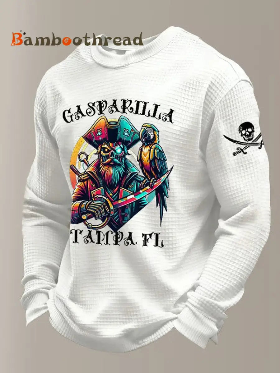 Men’s Gasparilla Pirate Festival Printed Waffle Sweatshirt White / S