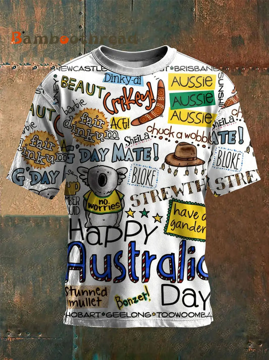 Men’s Happy Australia Day short sleeves t-shirt As picture / S