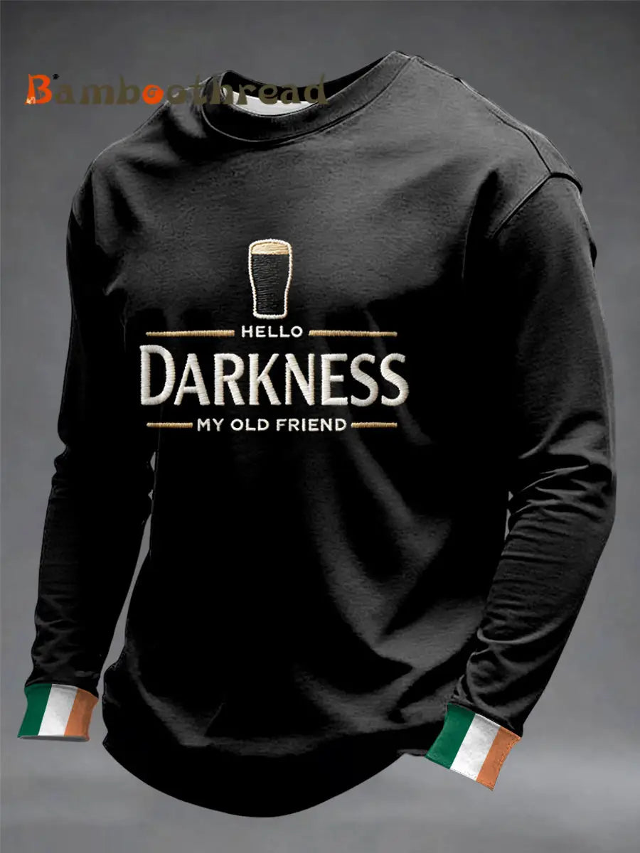 Men’s Hello Darkness My Old Friend Crew Neck Sweatshirt Black / S