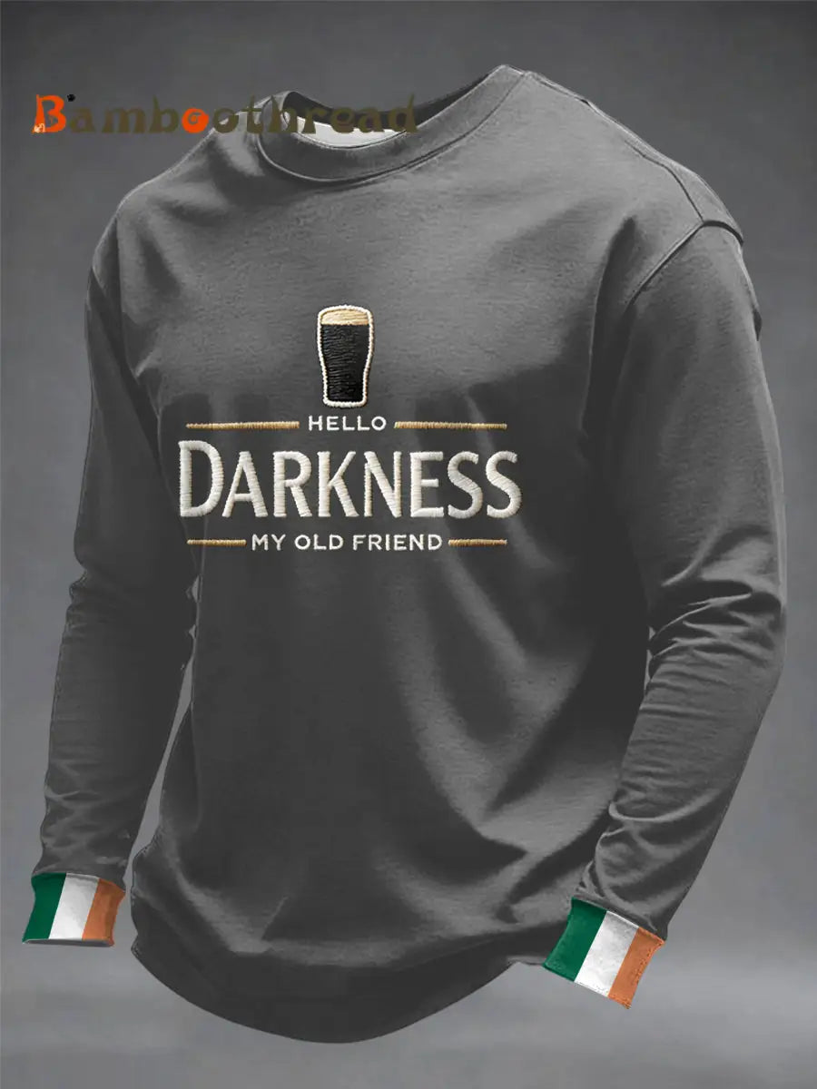 Men’s Hello Darkness My Old Friend Crew Neck Sweatshirt Gray / S