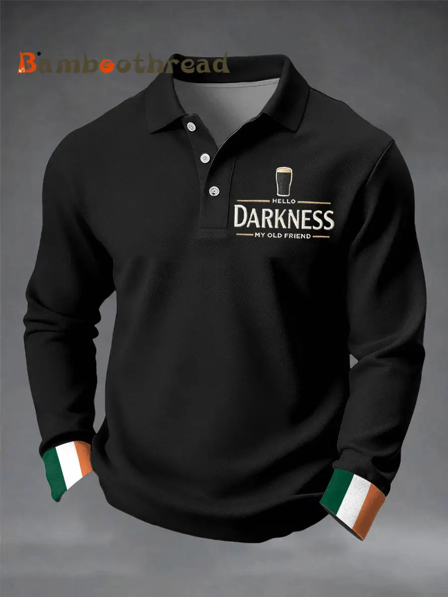 Men’s Hello Darkness My Old Friend long sleeve shirt Black / S