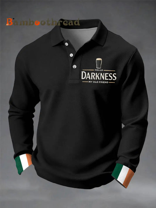 Men’s Hello Darkness My Old Friend long sleeve shirt Black / S