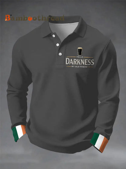 Men’s Hello Darkness My Old Friend long sleeve shirt Dark Gray / S